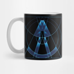 Blue spaceship Galaxy space geometric Mug